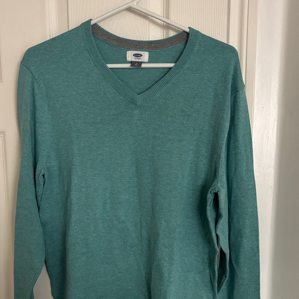 Old Navy Teal V-Neck Sweater for Men